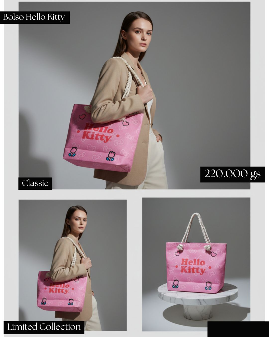 ? Bolso Hello Kitty Classic Rosa