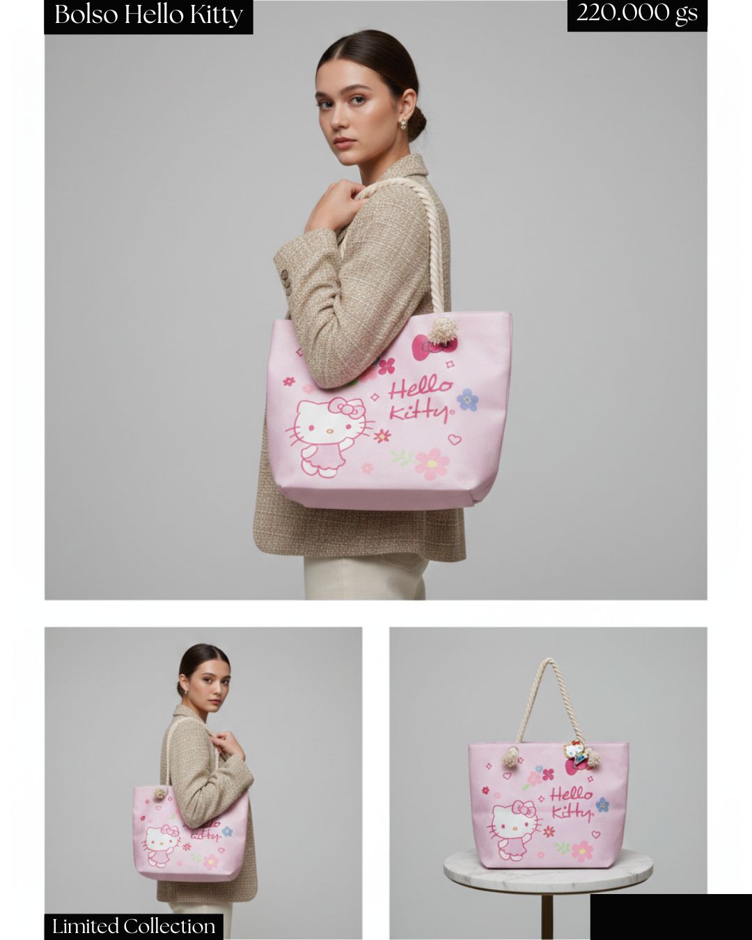 ? Bolso Hello Kitty Rosa Pastel