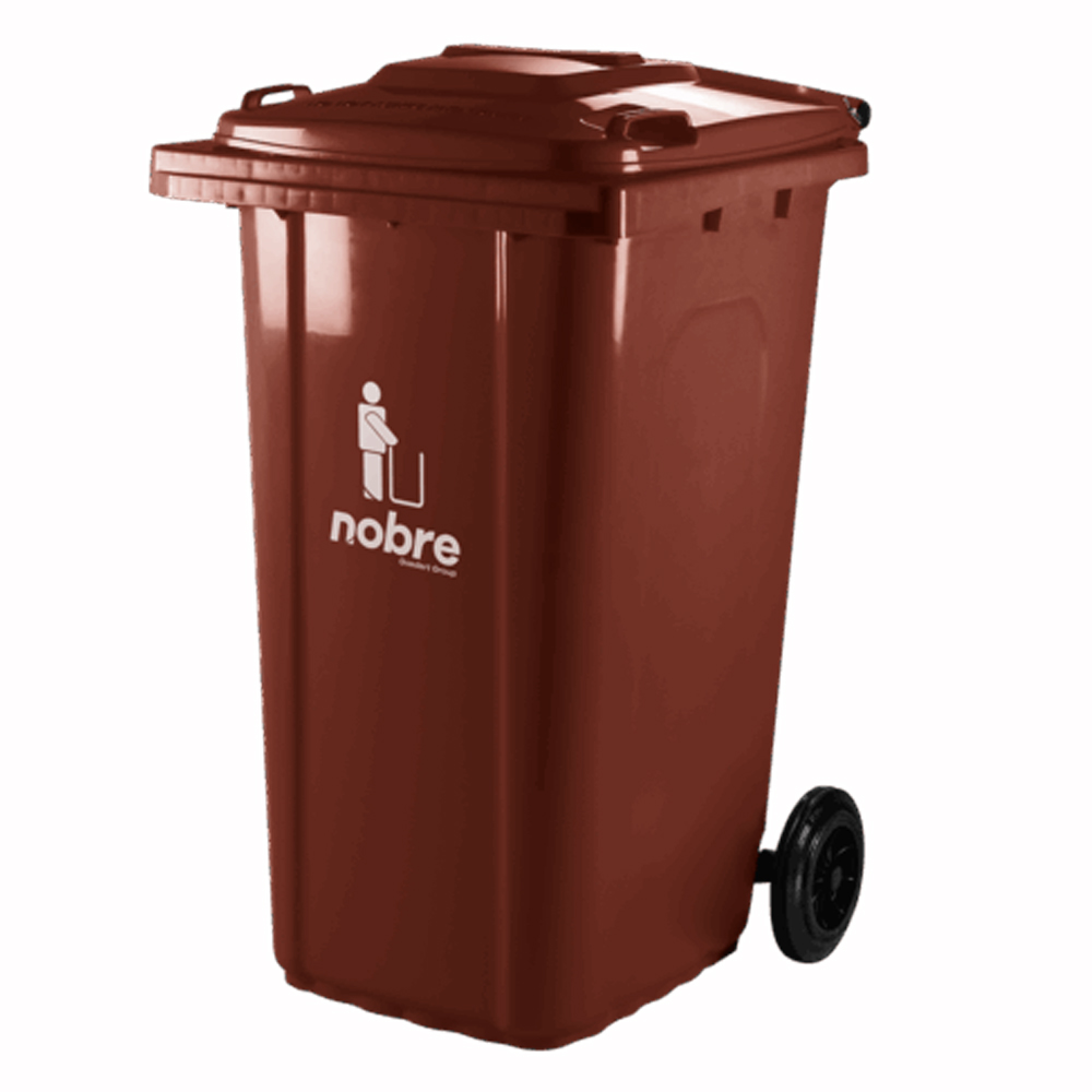 Basurero con ruedas 240L Marron 55552