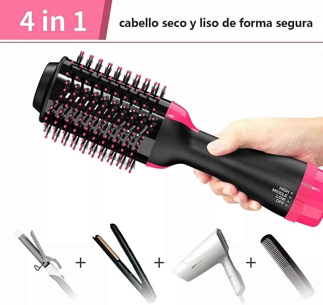 Cepillo alaciador/ ondulador secador eléctrico para cabello Sonar® 4 En 1