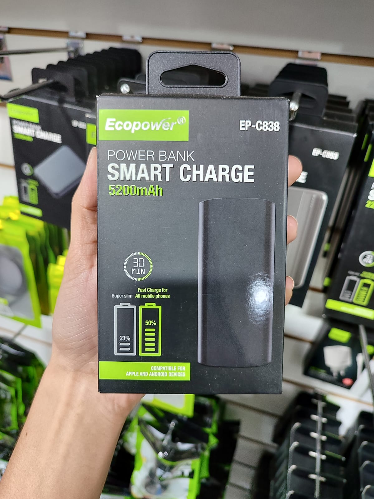 Cargador portátil Ecopower  5.200 mAh Modelo: EP-C838