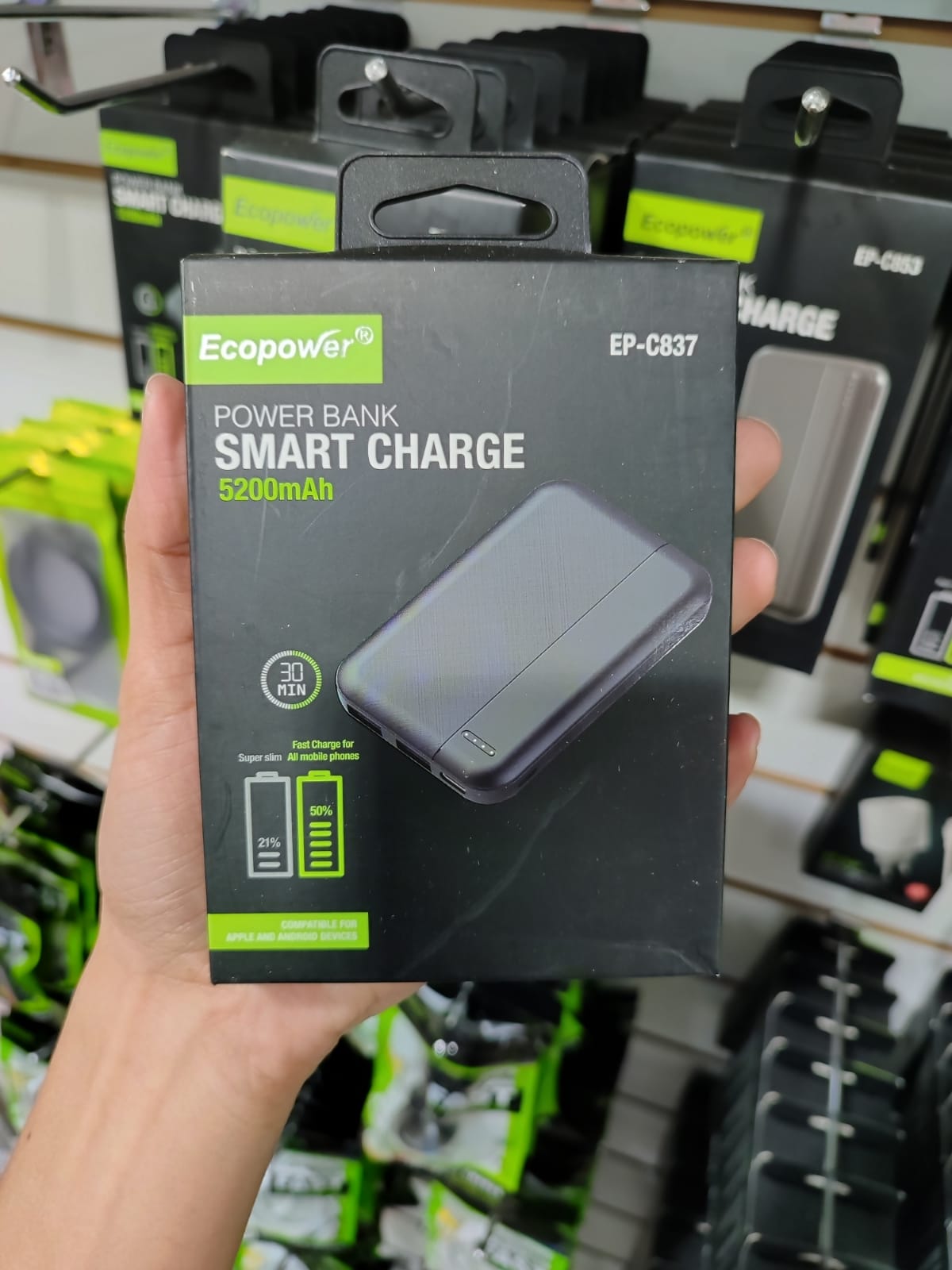 Cargador portátil Ecopower  5.200 mAh Modelo: EP-C837