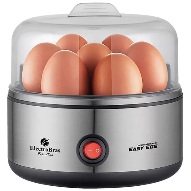 COCEDOR DE HUEVOS ELECTROBRAS EASY EGG EBEG-07 380W 220V PLATA - NEGRO.