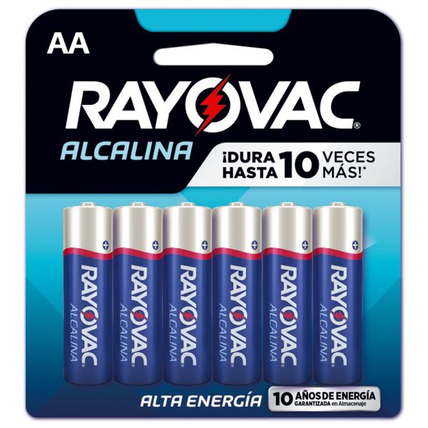 PILA RAYOVAC ALCALINA AA BLISTER 6 UNIDADES LR03.